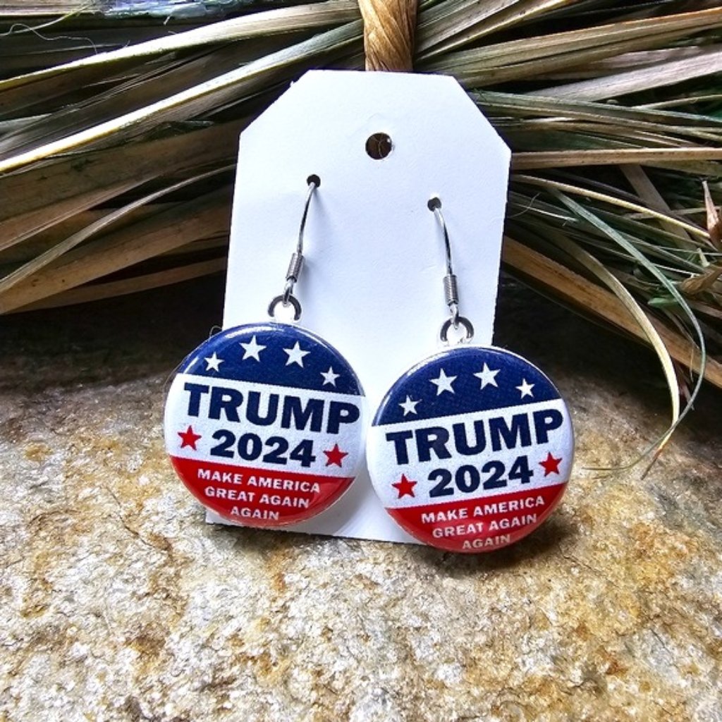 Trump 2024 Earrings Make America Great Again Donald Trump Republican Po 15$